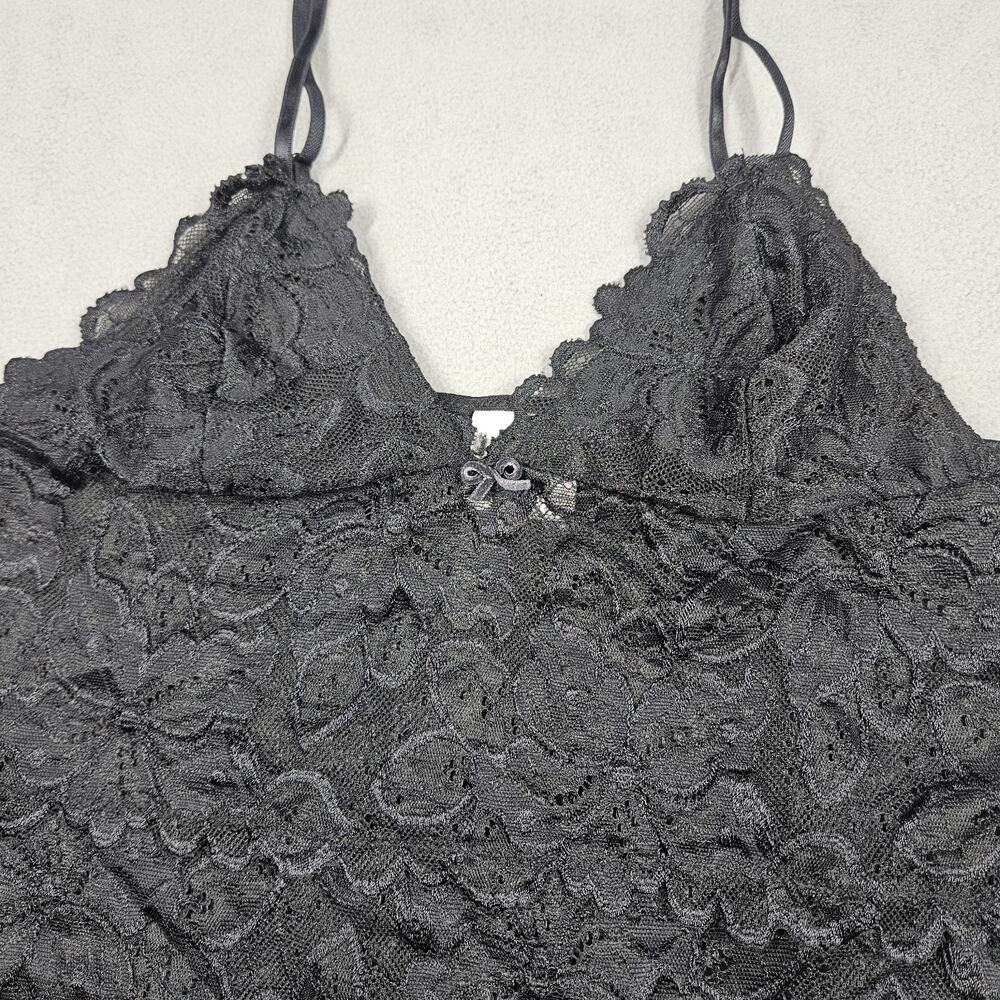 Vintage Y2K Old Navy Camisole Size M Black Lace Babydoll Fairy Whimsigoth Sheer - Picture 2 of 11